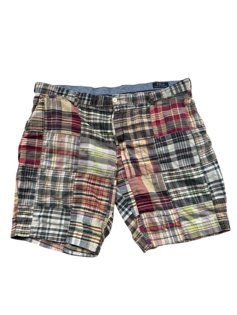 Polo Ralph Lauren Shorts 40 Men’s Patchwork Madras Plaid Preppy